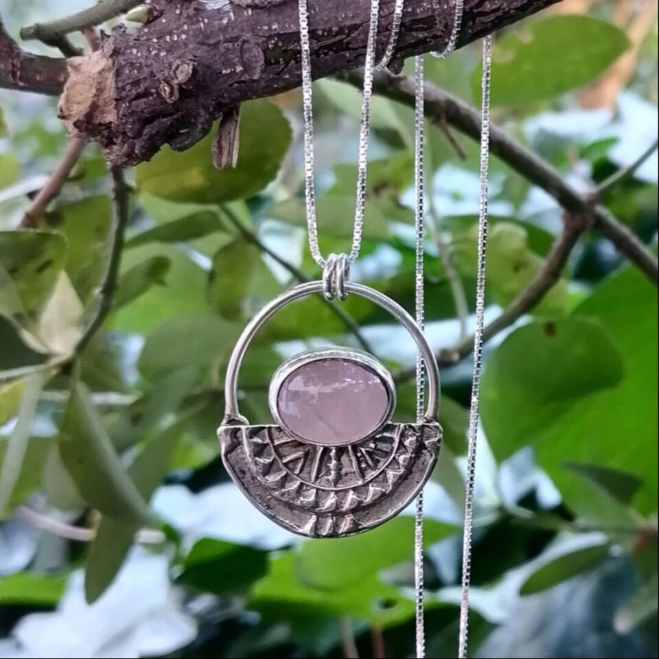 Rose Quartz Totem Gümüş Kolye