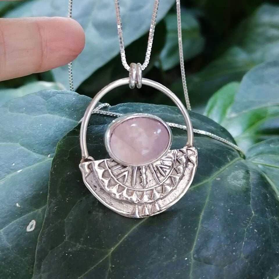 Rose Quartz Totem Gümüş Kolye
