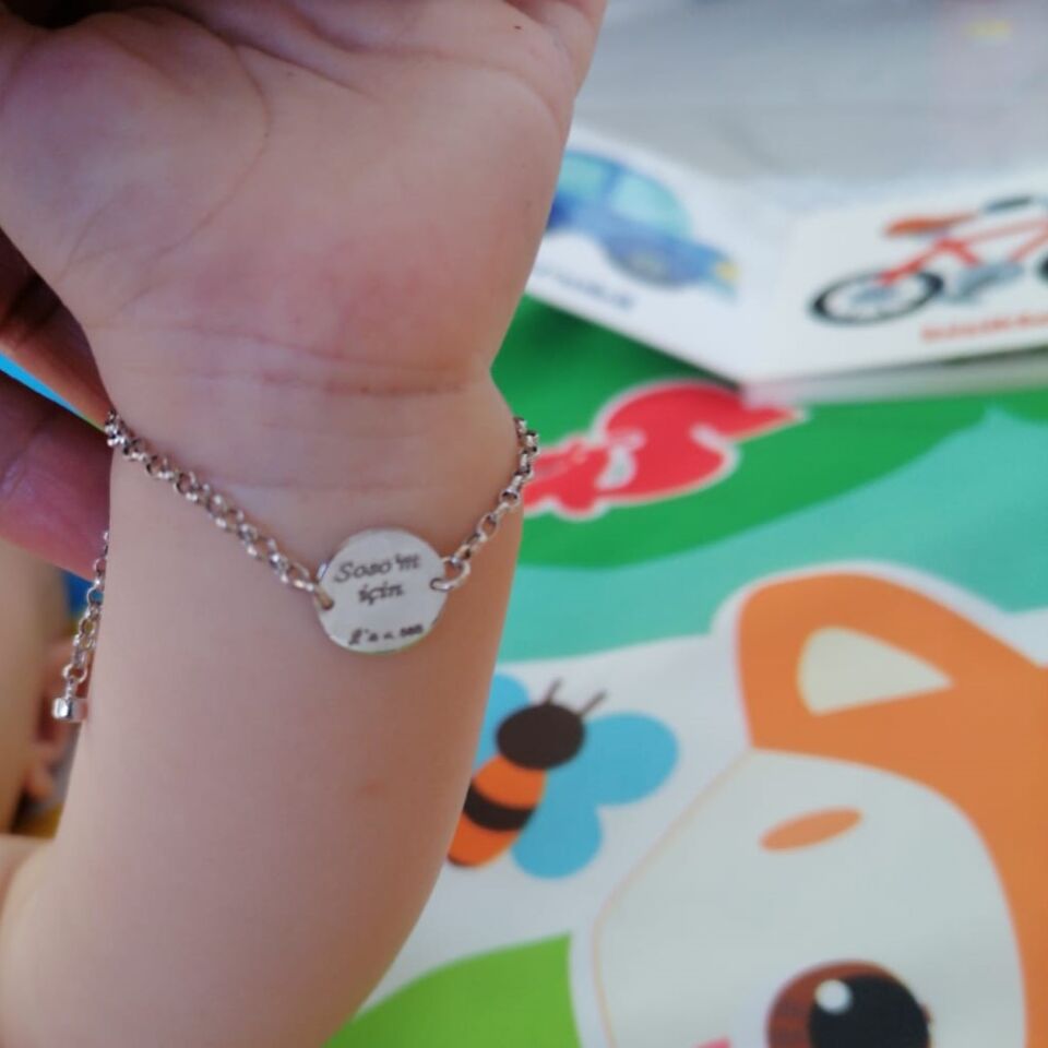 Nazar Boncuklu Gümüş İsim Bileklik