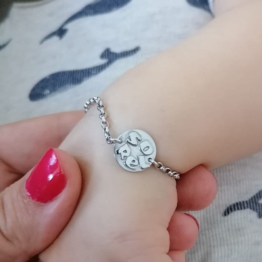 Nazar Boncuklu Gümüş İsim Bileklik