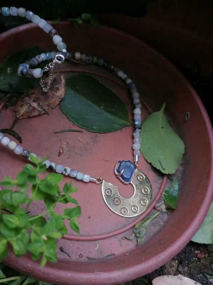 Aquamarine ve Deniz Camı Kolye