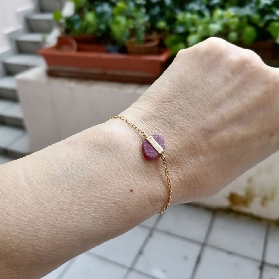 Kök Yakut Altın Bileklik