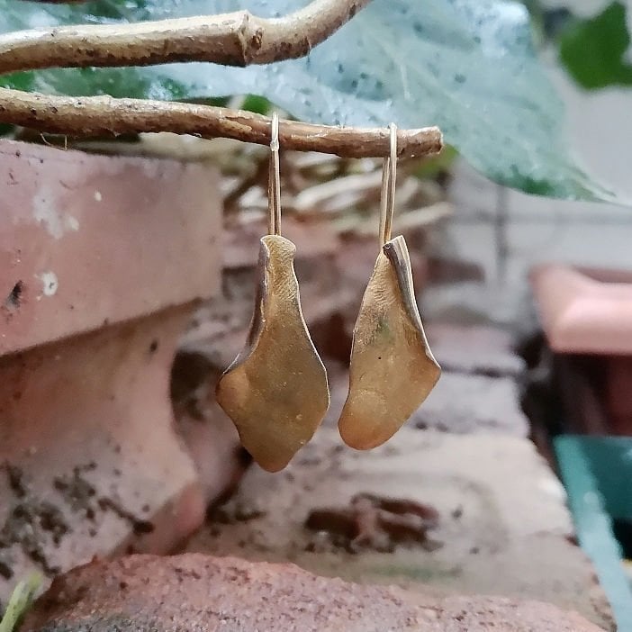 Gümüş Curl Küpe Altın Kaplama