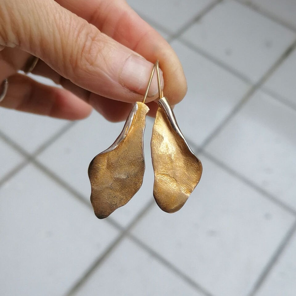 Gümüş Curl Küpe Altın Kaplama