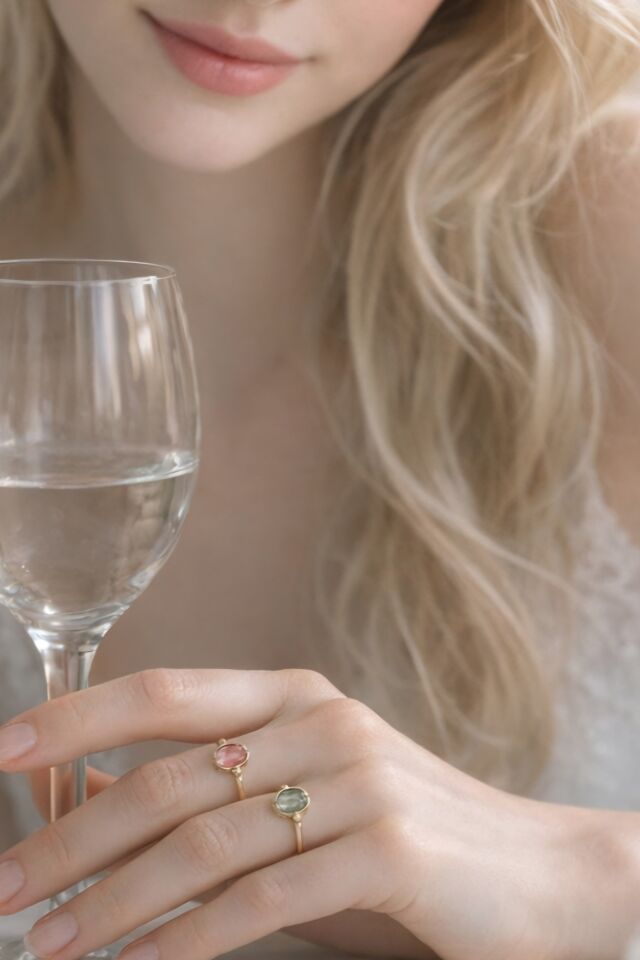 Turmaline Taşlı Tiny Altın Yüzük