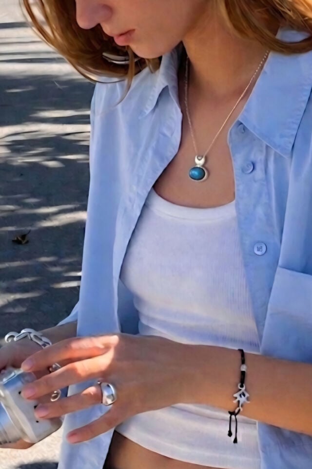 Labradorit Taşlı Kolye