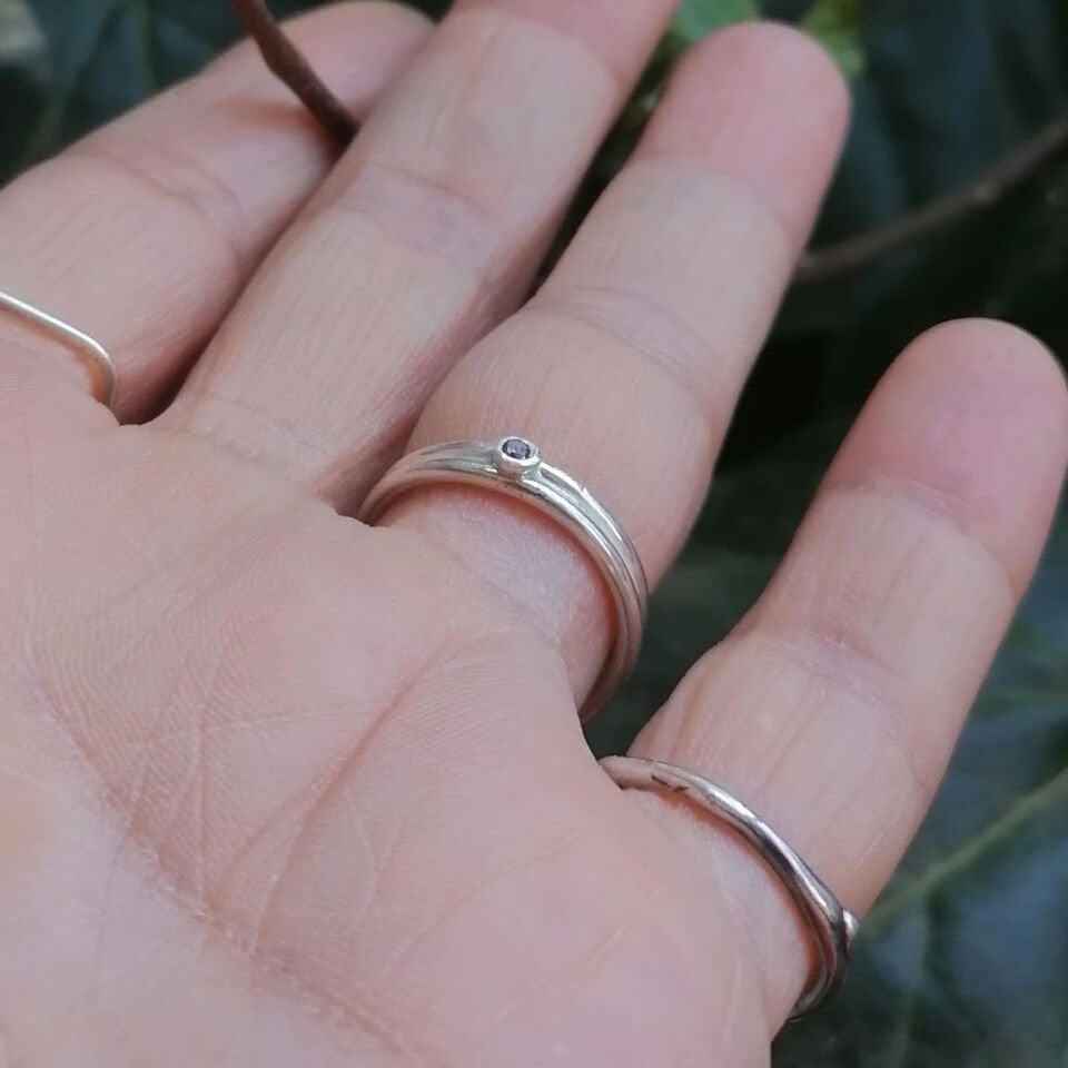 Ametist Taşlı Tırnaklı Gümüş Yüzük