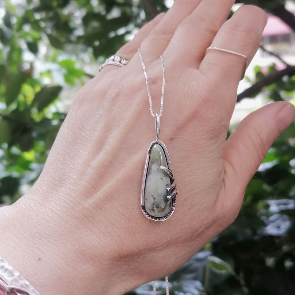 Damla Chrysocolle Gümüş Kolye