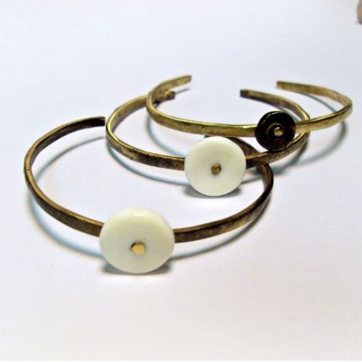 Kemik Disk Bronz Bileklik