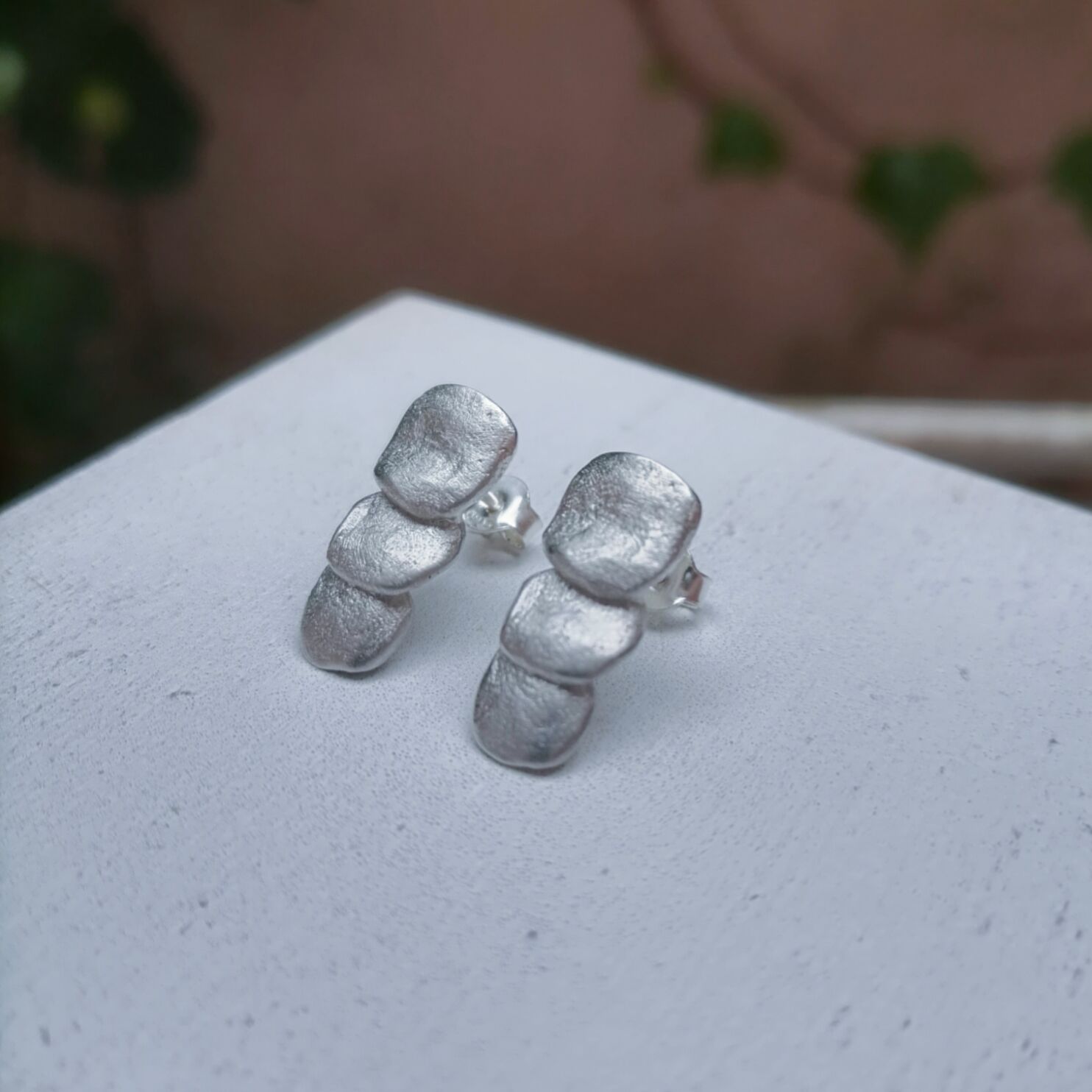 Quadrate Üçlü Gümüş Küpe