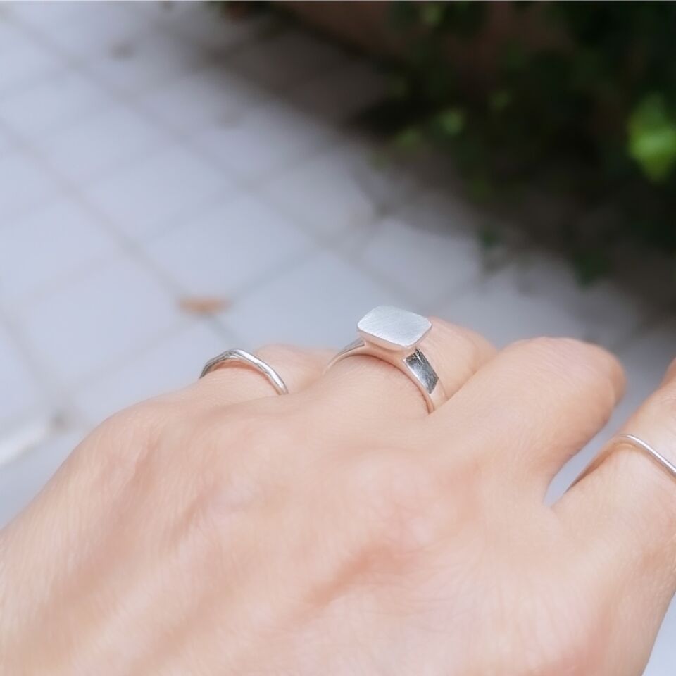 Quadrate Gümüş Yüzük