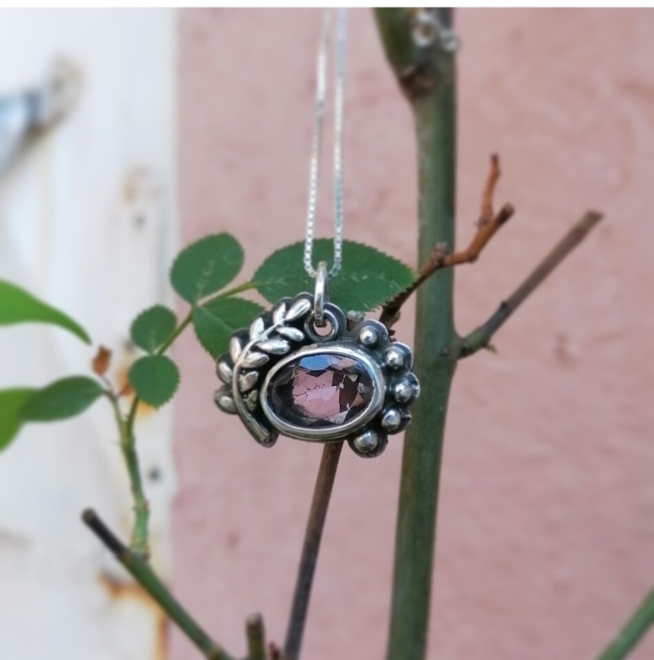 Gümüş Beş Benek Ametist Kolye