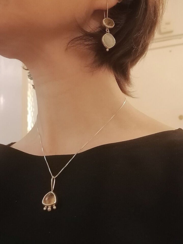 Üç Benekli Citrine Kolye