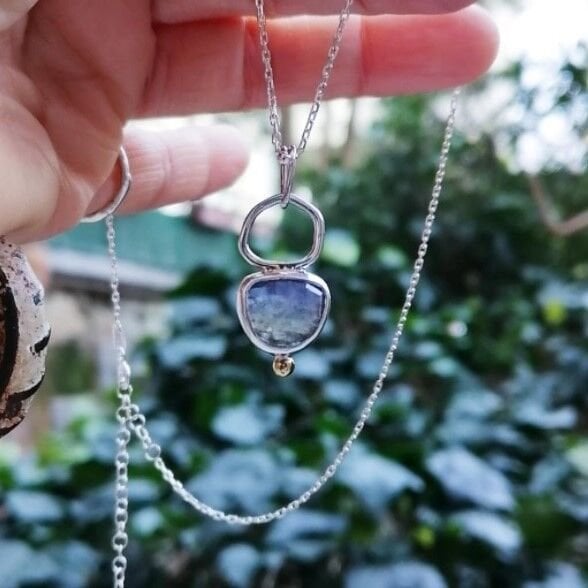 Tanzanite Taşlı Gümüş Kolye