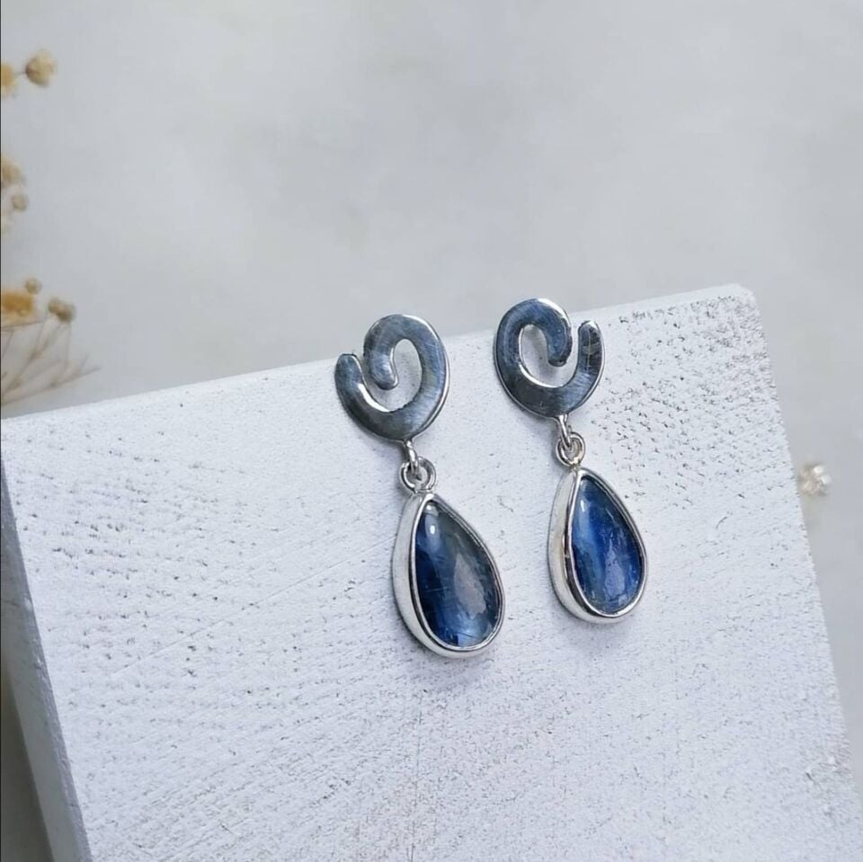 Dönence Kyanite Gümüş Küpe