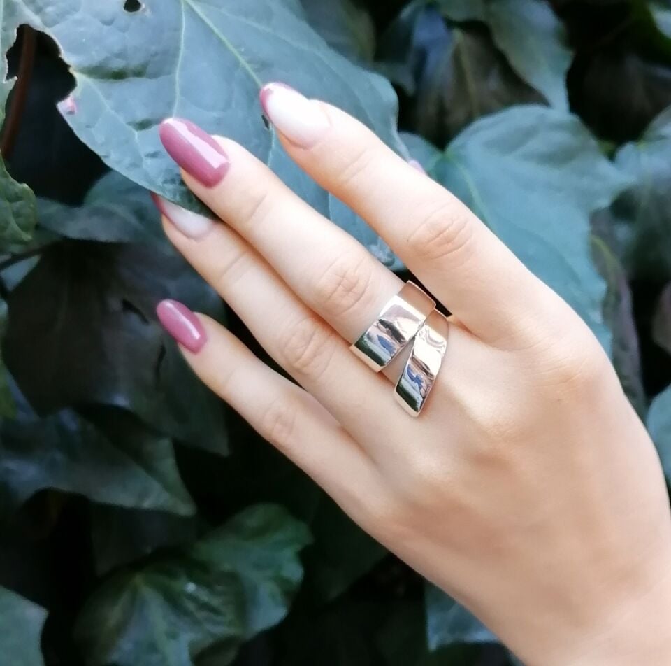 Çift Sıra Gümüş Yüzük