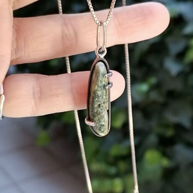 Druzy Jasper Gümüş Kolye