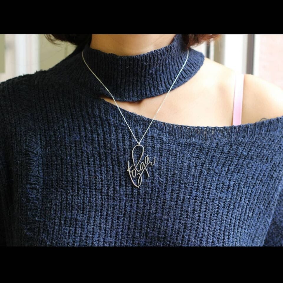 Kişiye Özel İsim Gümüş Kolye