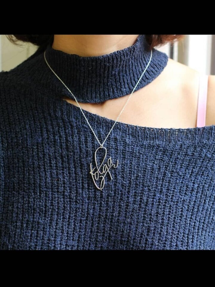 gümüş kişiye özel isim kolye