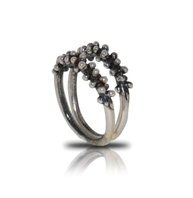 Düz Benek Gümüş Yüzük