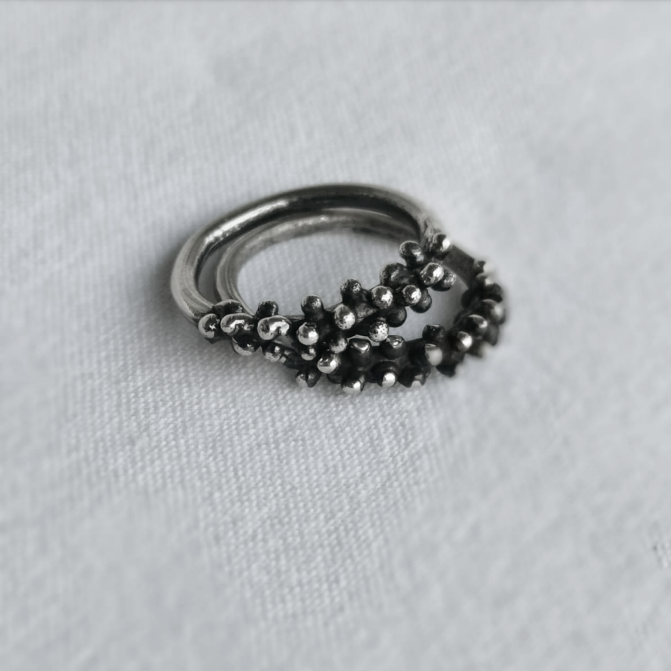 Düz Benek Gümüş Yüzük