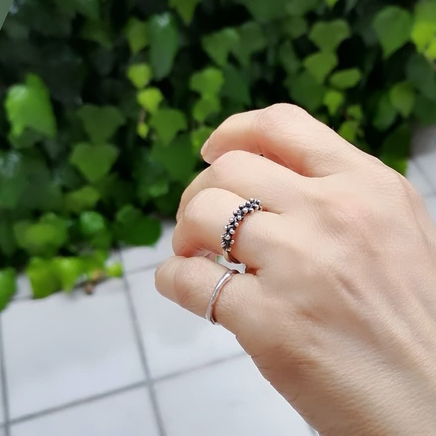 Düz Benek Gümüş Yüzük