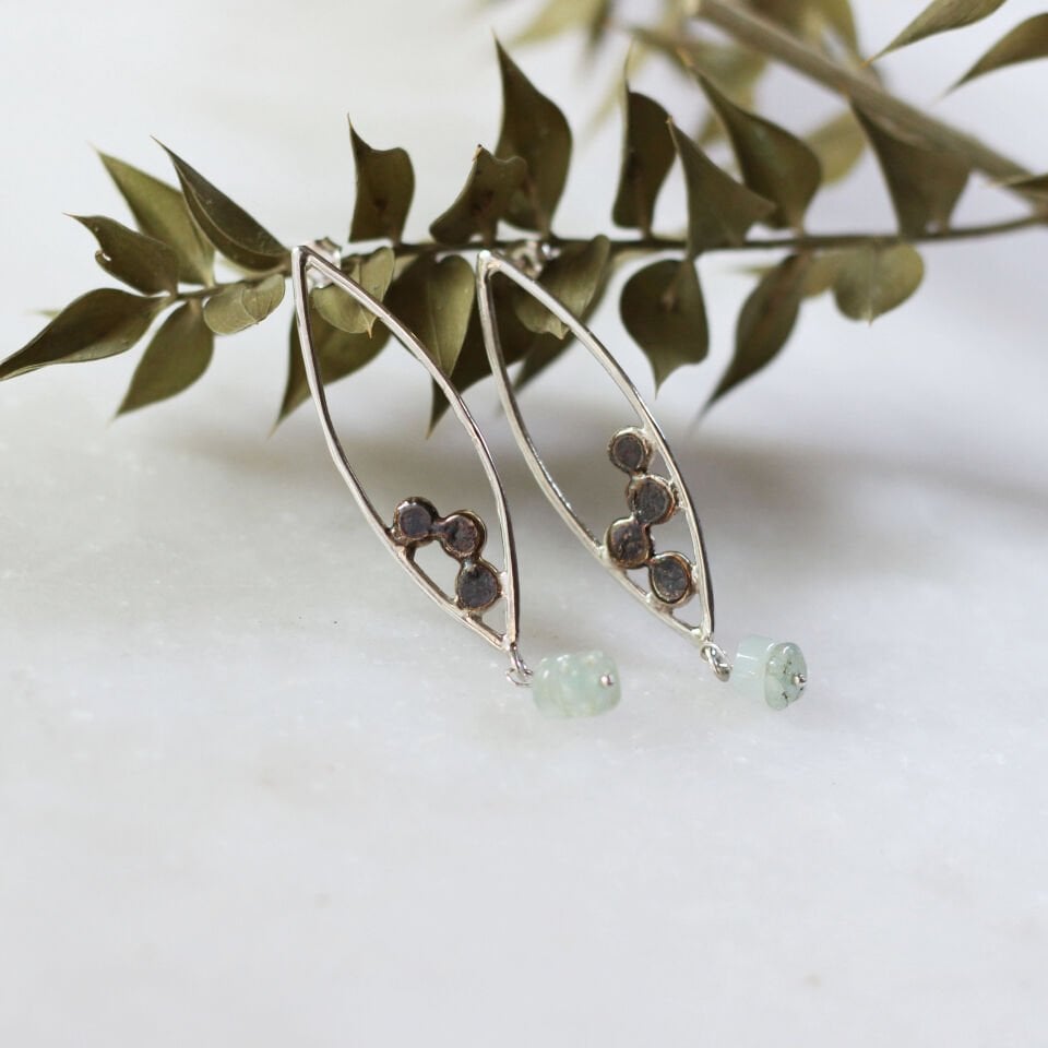 Gümüş Güverseli Mekik Küpe