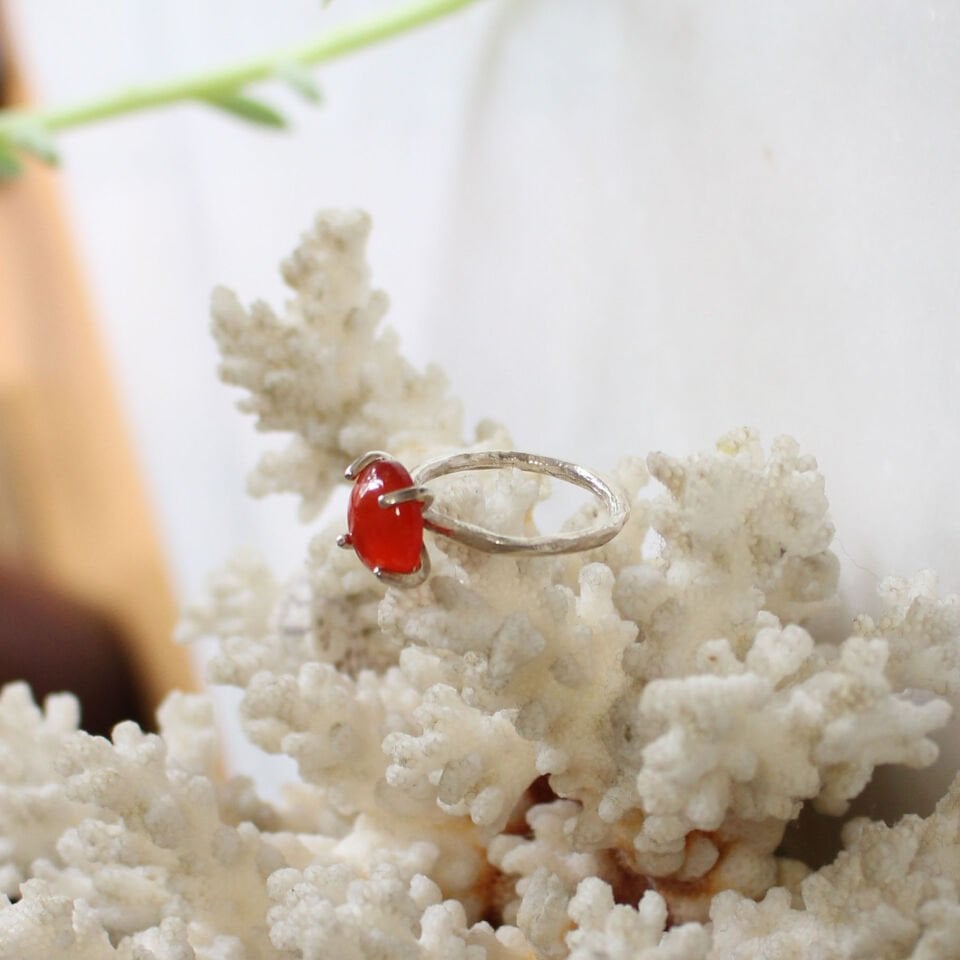Carnelian Taşlı Gümüş Yüzük