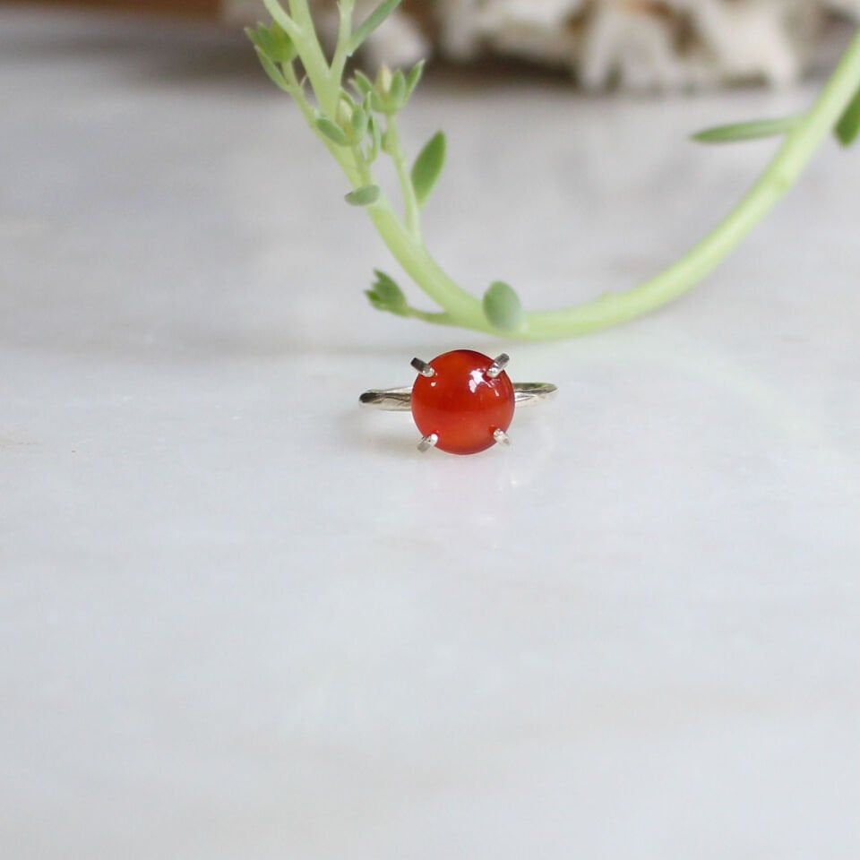 Carnelian Taşlı Gümüş Yüzük