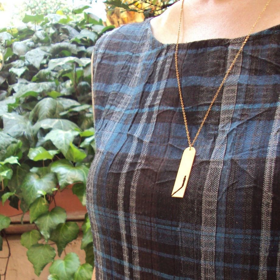 Gölge Pirinç Kolye Altın kaplama