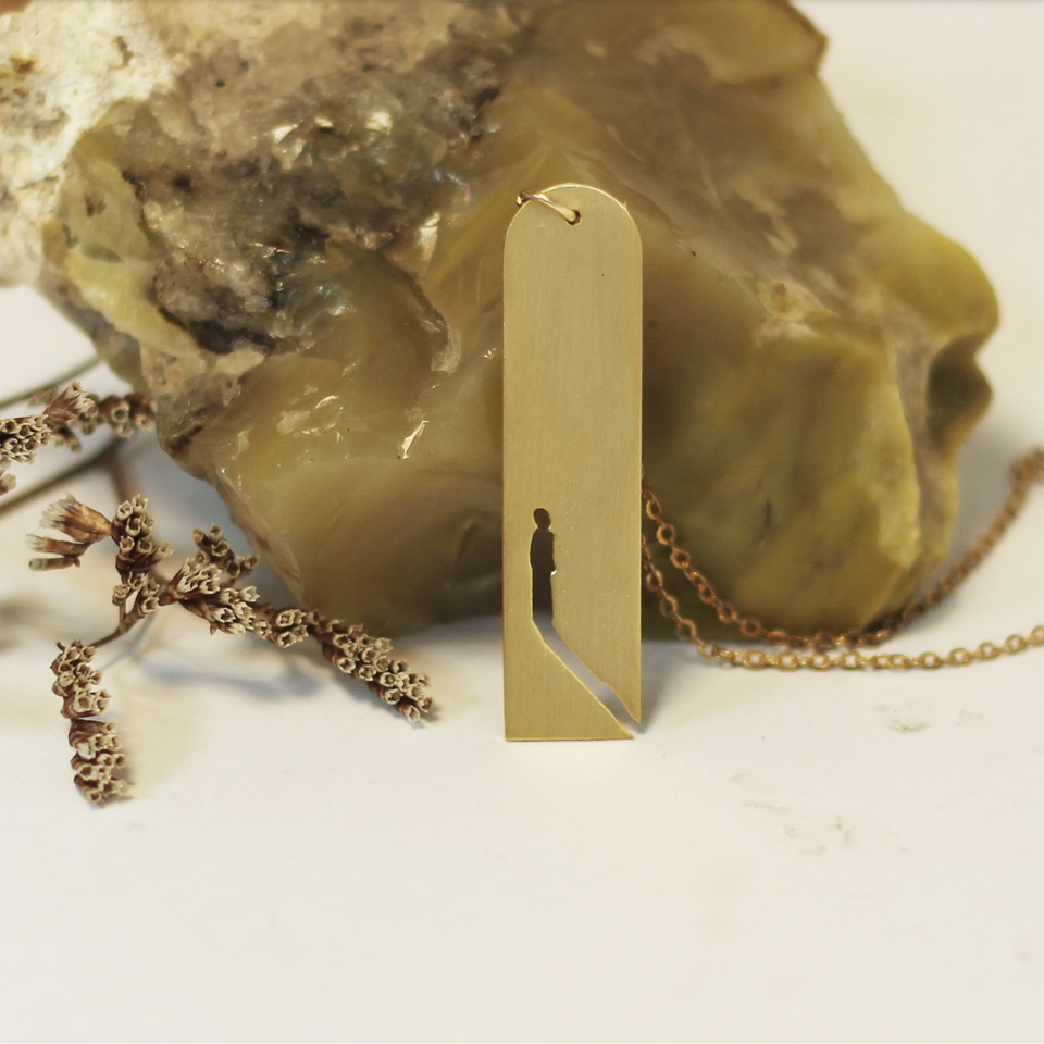 Gölge Pirinç Kolye Altın kaplama