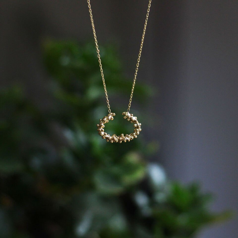 Bol Benek Gümüş Kolye Altın Kaplama