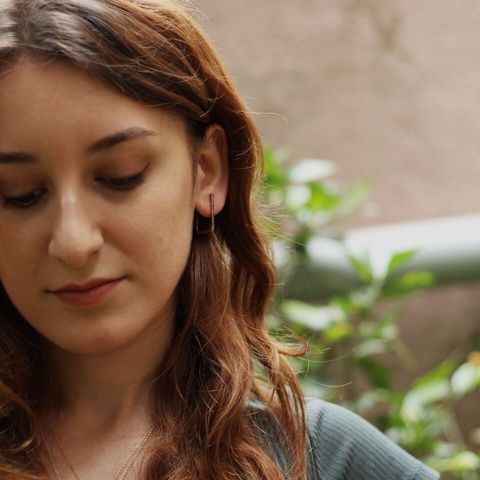 Köşeli Bronz Küpe