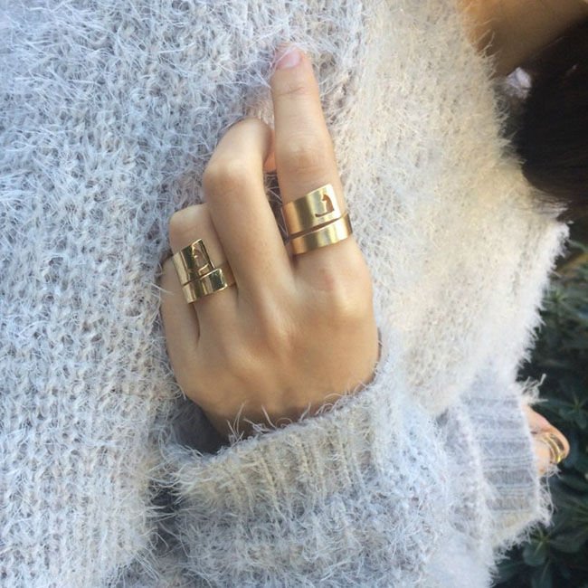 Sarmal Pirinç Yüzük Altın Kaplama - Kedi