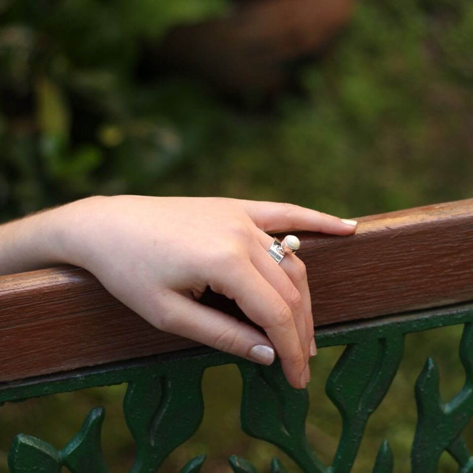 Küre Sedef Taşlı Gümüş Yüzük