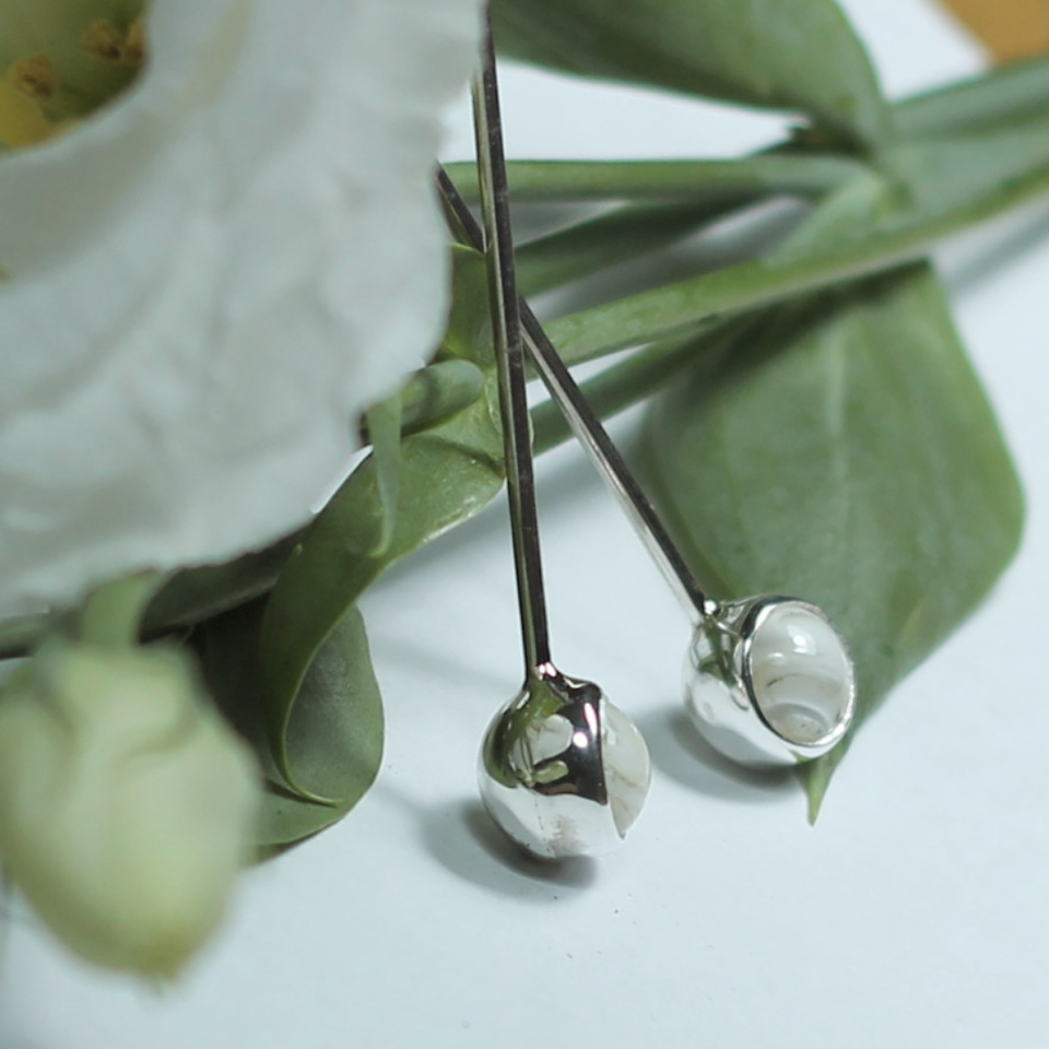 Küre Sedef Taşlı Gümüş Küpe