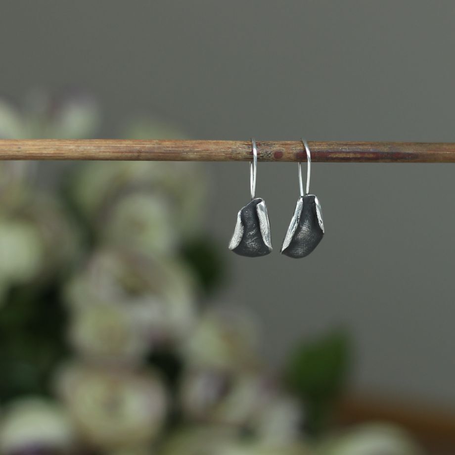 Curl Oksitli 925 Ayar Gümüş Küpe IV