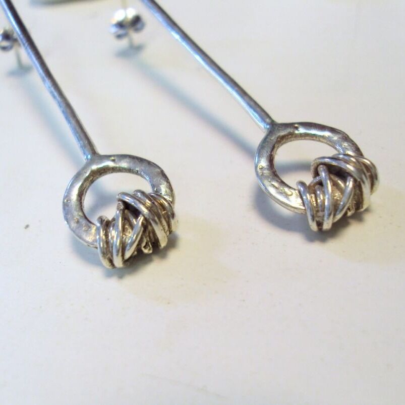 Tel Sara Gümüş Küpe Uzun