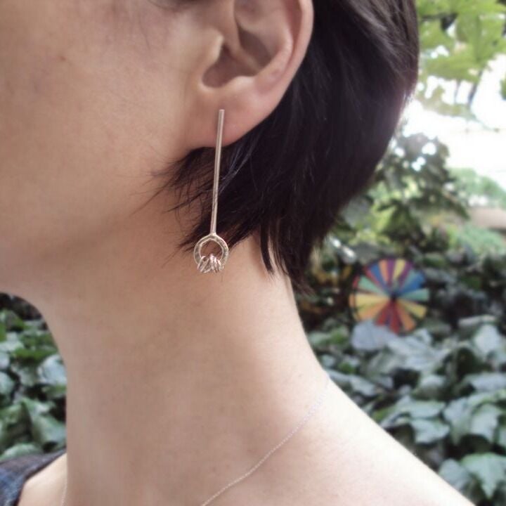 Tel Sara Gümüş Küpe Uzun