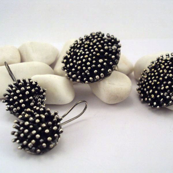 Büyük Benekli Gümüş Yüzük Okside