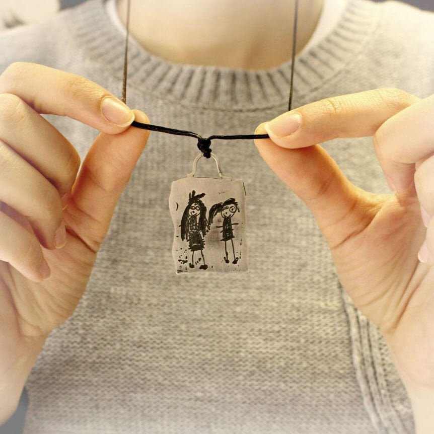 Çocuk çiziminden gümüş kolye tasarımı - L'ea Gümüş Tasarım.