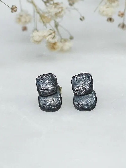 Gümüş Quadrate Küpe İkili