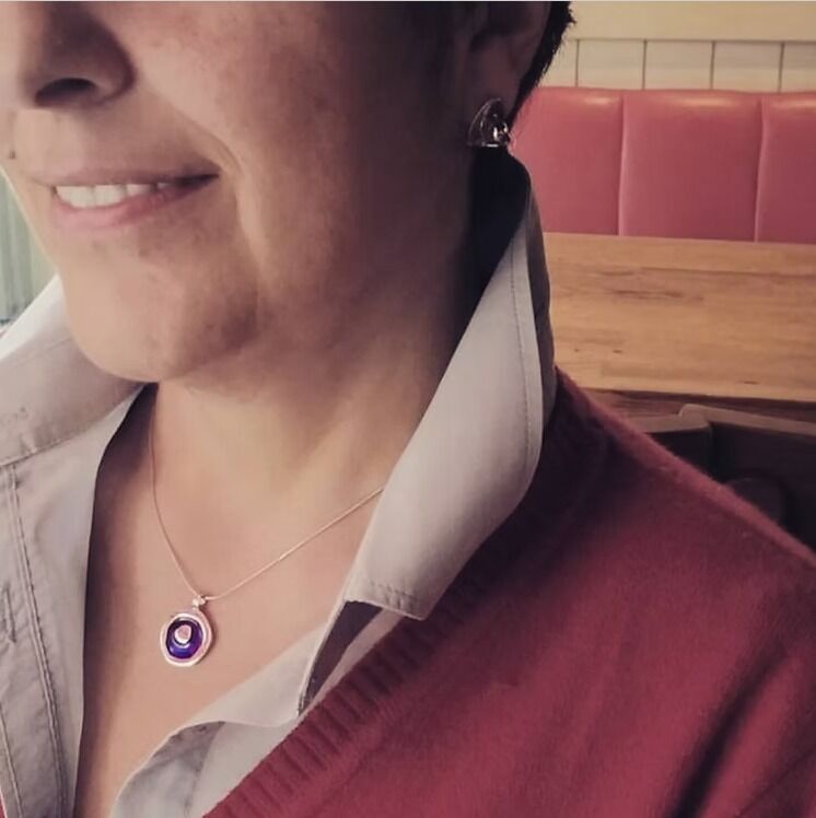 Mineli Nazar Gümüş Kolye