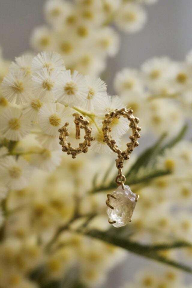 Bol Benek Citrine Taşlı Küpe