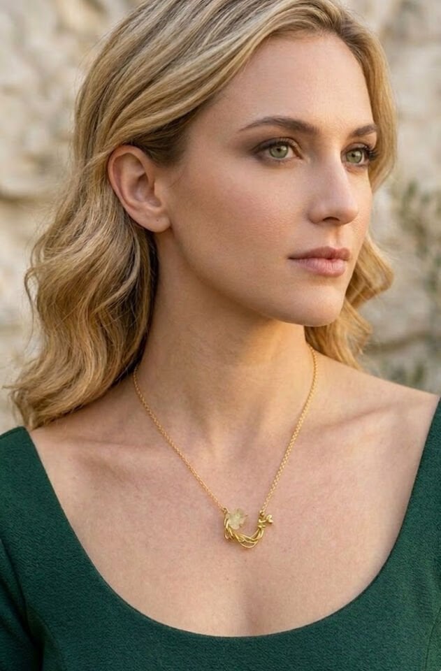 Citrine Taşlı Sevgi Kolye