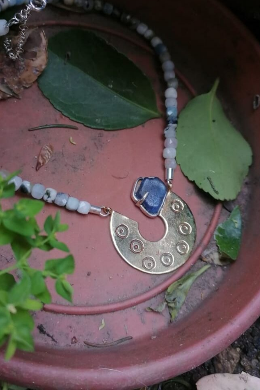 Aquamarine Dizide Deniz Camı Kolye L'ea Gümüş Tasarım